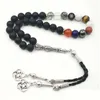 Charm armband tasbih från naturliga frostade agater sandsten lapis lazi hematit kristall katt ögon tiger vita turkos opal saimani dhhsu