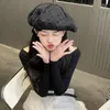 Berets Korean Retro Plaid Beret Caps For Women Summer Fashion All-match Cloud Painter Hat Boinas Para Mujer