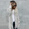 Kvinnors stickor Tees Harajuku Kvinnor Loose Long Cardigan Autumn Winter Sleeve Imitation Fur Cardigans Ladies Warm Coat Outwear 230109