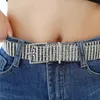 Belts Gold Silver Glitter Crystal Rhinestone Adjustable Metal Buckle Long Waistbands Sexy Women Party Club Waist Chain Belt