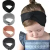 Haaraccessoires babymeisjes elasticiteit hoofdomslag zachte stof vaste kleur tulband kruis hoofdband geboren peuter geschenkbandana