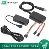 컴퓨터 케이블 커넥터 WVVMVV 3-in-1 USB 2.0 to IDE / SATA 2.5 "3.5"하드 드라이브 디스크 HDD SSD 480MB / S 데이터 인터페이스 변환기 어댑터