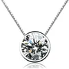 Pendentif Colliers Argent Plaqué Bijoux Exquis Petit Cercle Cristal Femme Accessoires De Mode Simple Tempérament XL138