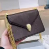 Moda Mujer Serpentine Forever Mini bolso de hombro con cadena Italia marca de lujo cabeza con solapa bolsos de mensajero señora piel de serpiente bolso cruzado de noche de cuero