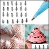 Baking Pastry Tools 38Pcs/Box Icing Nozzles Cake Tool Decoration Kitchen Diy Pi Cream Cristmas Decor With Box Decorating Drop Deli Dhglm