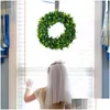 Decoratieve bloemen kransen buxuskrans groene slinger plastic kunstmatige groene deur hanger bruiloft decoratie benodigdheden dh4so