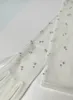 Guanti da sposa lunghi in tulle bianco per le spose Perle di perline Guanti lunghi da donna per eventi formali da festa Dito pieno Lunghezza al gomito Guanti da donna trasparenti Accessori CL1672