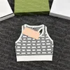 편지 자카드 니트 조끼 여성 니트 자르기 탑 섹시한 자른 탑 크루 넥 니트 티셔츠
