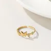 Bröllopsringar yachan mode enkel söt fjäril för kvinnor elegant charm justerbar ring rostfritt stål smycken