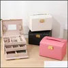 Jewelry Boxes Doublelayer Veet Box European Storage Large Space Holder Gift 2714 T2 Drop Delivery Packaging Display Ote2F