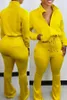 Kvinnors tvåbitar byxor Solid Color Stand Collar Cardigan dragkedja jacka dragskonflarad sportkonditionssats höst jogger för kvinnor