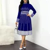 Casual Dresses Autumn Dress Long Sleeve Anti-fade Workwear Lady Elegant Digital Pattern Party For Wedding