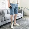 Men's Shorts Denim 2023 Hip Hop Loose Cargo Korean Style Trendy Knee Llength Multi-Pocket Light Color Casual ShortsMen's