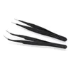 Augenbrauenwerkzeuge Schablonen Großhandelblack Sier Edelstahl gebogene Nagel -Pinzetten Eyelash Nippers Art Set Kits Schiff Drop de dhbwi