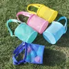 Sacs de rangement en plein air plage jouet sac portable maille bandoulière pochette enfants enfants voyage jouets organisateur sangles réglables grand