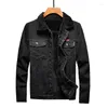 Men's Jackets Mens Winter Warm Jeans Fur Collar Fleece Lined Denim Coats Male Thermal Size M-5XL