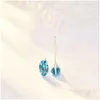 Silver 925 Sterling Sier Stud أقراط للنساء 6 مم Zirconia Zirconia Stone Ear Studs مجوهر