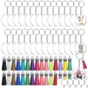 Keychains Lanyards 1 Set Acrylic Clear Circle Blanks Keychain Tassels Keyring Jump Rings for Jewelry DIY Drop Delivery Fashion ACCE DH91P