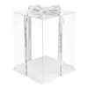 Gift Wrap Cake Boxes Box Clear Transparent Packaging Carrier Cupcake Containers Bakery Akryl dessertstall Display Storage Mini