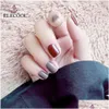 False Nails Elecool Nail Short Art 5 Styles Akryl Söt FL Artificial For Home Faux Ongles Court French Tips 24st Drop Delivery HeA DH2LQ