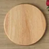 Platos 25 cm Bandeja de partición de madera Hogar 5 compartimentos Snack Plato de fruta seca Forma redonda natural Dividida 2023