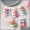 Haarclips Barrettes 3 stks/Set Candy Color Star Heart Clip Kinderen Flower Bow schattig meisjes zoete haarpin hoofddeksel accessoires voor wo otsd1