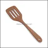 Cookware Sets 1Pcs Wooden Kitchenware Long Handle Spata Rice Scoop Cooking Shovel Mixing Spoons Drop Delivery Home Garden Kitchen Din Otas5