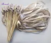 Banner Flags 302010pcslot Champagne jute lace wedding Ribbon Wands stick Confetti Stream with big sliver Bells for party 230110