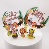 Gift Wrap 8pcs1set Jungle Party Cake Topper Safari Animals Figurer Toys Baby Shower Happy Birthday Picks Wild Theme 230110