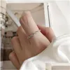 Silver Authetic 925 Sterling Sier Twist Woven Rings for Girls Students Vintage Open Size Finger Ring Lovers Gifts Drop Delivery Jewel DHBJG