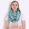 Foulards Hiver Femmes Infinity Écharpe Chaud Marche Câble Anneau Tour Eiffel Imprimé Cercle Snood Voile Boucle Cou Châle