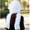 Scarves 2023 Real Fur Hat With Scarf Knitted Women Thick Warm Winter Cap Earflap Russia Hats Arrival