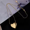 Pendant Necklaces European And American Hip Hop Simple Metal Peach Heart Titanium Steel Necklace Girl's Sexy Clavicle Chain For Woman