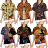 Men's Casual Shirts Men's Button Shirt Dashiki African Printed Short/Long Sleeve Tops Traditional Couple Clothes Hip Hop Ethnic Style