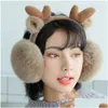 Cache-oreilles Cache-oreilles chaud femmes hiver dessin animé mignon cerf elfe Noël pli froid 221107 livraison directe accessoires de mode chapeaux foulards Dhcyp