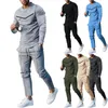 Tracksuits herenpak voor heren Spring en herfst tweedelige bemanningslange long-mouwen T-shirt broekpakcasual sportkleding voor mannen