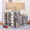 Storage Bottles 9sets/Lot Stainless Steel Rotating Spice Jars Rack Condiment Organizer Revolving Kitchen Container