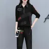 Women's Two Piece Pants Set Ladies 2023 Autumn Style Women Denim Suit Korean Version Loose Cowboy 2PCS Female Two-Piece Retro Top L996