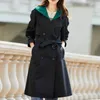 Damen-Trenchcoats, lässige Kapuzen-Windjacke, mittellange Damen-Frühlings- und Herbstmode, britischer Stil, High-End-Mantel mit großen Namen