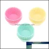 Cake Tools 12 PCS Sile Cupcake Cup Tool Bakeware Bakning M￶gel och muffin f￶r DIY med slumpm￤ssig f￤rg Drop Delivery Home Garden Kitchen DIN OT7T0