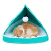 Camas para gatos Muebles Portátil Plegable Pupply House Funny Fishtype Pet Nestcute Felt Nest Dog Basket Cave Drop Delivery Home Garden S Dhhjz