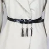 Belts Tassel Pendant For Women Belt Fashion Luxury Design Coat Decorative Thin Waist Girdle Gothic Punk Retro Boho Leather Waistband