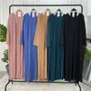 Ethnic Clothing Muslim Arab Abaya Ramadan Women Islamic Clothes Middle East Ladies Pleated Patchwork Jumpsuits Dress Solid Dubai Kaftan