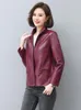 Women's Leather Women Jacket Autumn Winter Casual Fashion Stand Collar Plus Cotton Lining Slim Short Sheepskin Coat Spring Outerwear