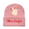 Bollmössor män och kvinnor föräldrar barn baseball cap höst vinter tecknad söt julmönster stickat hatt mode dussin