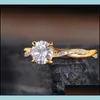 Met zijstenen Vrouwen inlay zirkoon legering ring sieraden kristal strass rhinestone vergulde gouden dame mode ringen mticolor eenvoud 2 8hj ot4xv