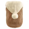 Hondenkleding huisdier en kat kleine middelgrote winterwol teddybeer kleding lamb hoed vest slijtage kleding