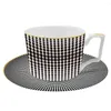 Plates Simple Nordic Western Creative Ceramic Flat Black Wave Point Bone China Steak Pasta Dessert Plate