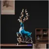 Arts And Crafts Factory Outlet Chinese Office Study Tv Wine Cabinet Soft Decoration Living Room Porch Highend Ceramic Deer Ornaments Dhd5T