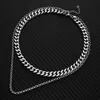 Choker Fashion Punk Double Couches En Acier Inoxydable Chunky Chaîne Collier Pour Femmes Bijoux Chokers